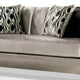 Enny Sofa and Loveseat Set 6 Accent Pillows Silver Black Chenille BM330291