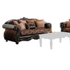 Elllie 2pc Sofa Loveseat Set Dark Brown Chenille 5 Accent Pillows BM330295