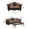 Quo 2pc Sofa Loveseat Set Burgundy Dark Brown Chenille 4 Pillows