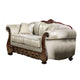 Delie 2pc Sofa Loveseat Set Ivory Chenille 4 Accent Throw Pillows BM330307