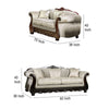 Delie 2pc Sofa Loveseat Set Ivory Chenille 4 Accent Throw Pillows BM330307