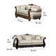 Delie 2pc Sofa Loveseat Set Ivory Chenille 4 Accent Throw Pillows BM330307