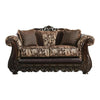 Delie 2pc Sofa Loveseat Set Brown Gold Chenille 4 Accent Pillows