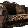 Jinaa 2pc Sofa Loveseat Set Dark Brown Chenille 4 Accent Pillows BM330311