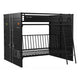 Twin Size Bunk Bed with Futon Sofa Base, Modern Black Metal Frame