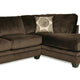 Bova Sectional Chaise Sofa 170 Inch Brown Microfiber 4 Throw Pillows