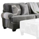 Bova Sectional Chaise Sofa 170 Inch Gray Microfiber 4 Throw Pillows