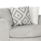 Tara Swivel Accent Chair 58 Inch Round Gray Chenille Solid Wood BM330359