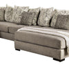 Sectional Sofa 4 Accent Pillows 145 Inch Gray Chenille Solid Wood BM330360