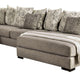 Sectional Sofa 4 Accent Pillows 145 Inch Gray Chenille Solid Wood BM330360