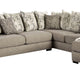Sectional Sofa 4 Accent Pillows 145 Inch Gray Chenille Solid Wood BM330360