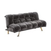 Belle 2pc Futon Sofa and Chair Set Chrome Legs Gray Champion Fabric BM330375