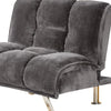 Belle 2pc Futon Sofa and Chair Set Chrome Legs Gray Champion Fabric BM330375