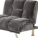 Belle 2pc Futon Sofa and Chair Set Chrome Legs Gray Champion Fabric BM330375