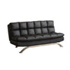 Karla 2pc Futon Sofa and Chair Set Chrome Legs Black Faux Leather BM330377