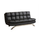 Karla 2pc Futon Sofa and Chair Set Chrome Legs Black Faux Leather BM330377