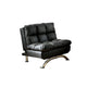 Karla 2pc Futon Sofa and Chair Set Chrome Legs Black Faux Leather BM330377