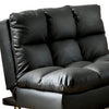 Karla 2pc Futon Sofa and Chair Set Chrome Legs Black Faux Leather BM330377