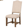 Juli 9pc Dining Table Set with Expandable Leaf 8 Beige Fabric Chairs BM330378