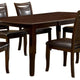 Woody 7pc Dining Table Set 18-Inch Leaf Espresso Faux Leather Chairs BM330384