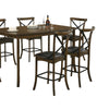 Bien 7pc Counter Height Table Set with 6 Espresso Faux Leather Chairs BM330399