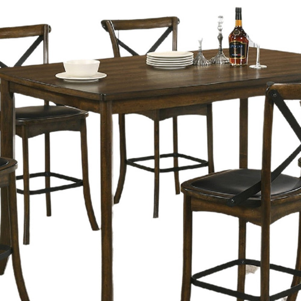 Bien 7pc Counter Height Table Set with 6 Espresso Faux Leather Chairs BM330399