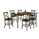 Bien 7pc Counter Height Table Set with 6 Espresso Faux Leather Chairs