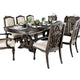 Arca 9pc Dining Table Set with 8 Ivory Fabric Chair Rustic Solid Wood BM330400