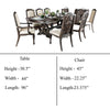 Arca 9pc Dining Table Set with 8 Ivory Fabric Chair Rustic Solid Wood BM330400
