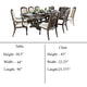 Arca 9pc Dining Table Set with 8 Ivory Fabric Chair Rustic Solid Wood BM330400