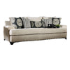 Maine 2pc Sofa and Loveseat Set 8 Throw Pillows Ivory Chenille BM330417