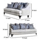 Eton 2pc Sofa and Loveseat Set 12 Throw Pillows Light Gray Chenille