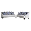 Eton 2pc Sofa and Loveseat Set, 12 Throw Pillows, Light Gray Chenille