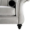Avin 2pc Sofa and Loveseat Set Bolster Pillows Pewter Gray Chenille BM330430