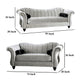 Avin 2pc Sofa and Loveseat Set Bolster Pillows Pewter Gray Chenille BM330430