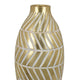 Accent Vase Gold Resin Urn Shape Lined Pattern in White 28 Inch BM330949
