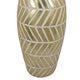 Accent Vase Gold Resin Urn Shape Lined Pattern in White 28 Inch BM330949