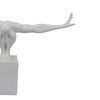 Accent Decor Male Athlete Statuette Modern White Resin 31 Inch BM330950