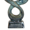 Accent Tabletop Decor Blue Ceramic Abstract Sculpture 20 Inch BM330954