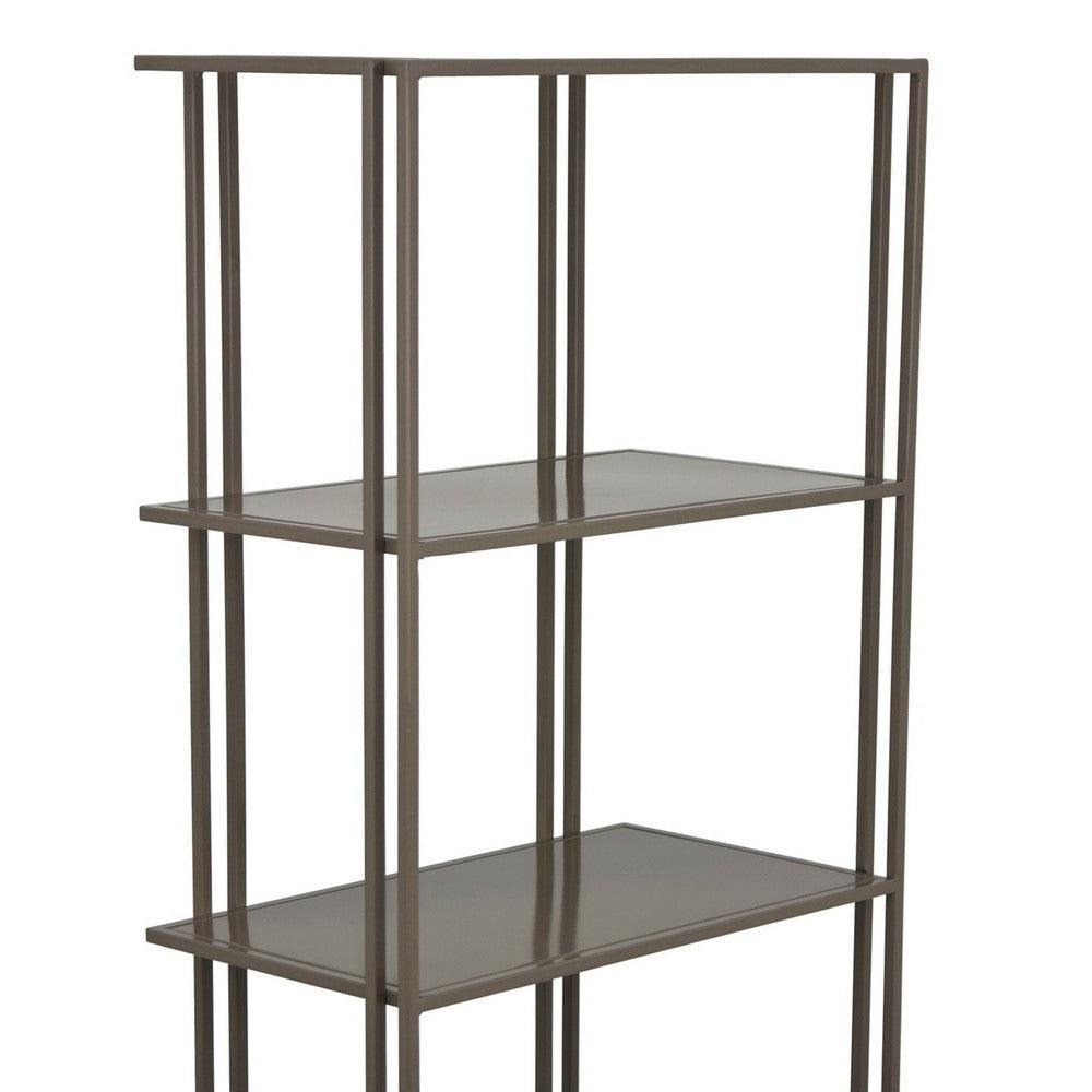 Bush Plant Display Stand Modern 4 Tier Gray Metal Finish 38 Inch