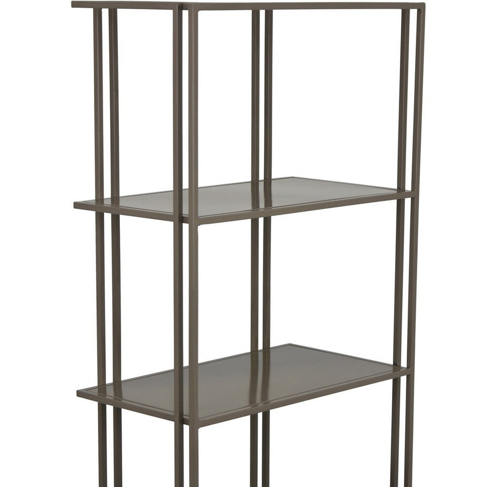 Bush Plant Display Stand Modern 4 Tier Gray Metal Finish 38 Inch