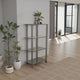 Bush Plant Display Stand Modern 4 Tier Gray Metal Finish 38 Inch