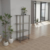 Bush Plant Display Stand, Modern 4 Tier Gray Metal Finish, 38 Inch