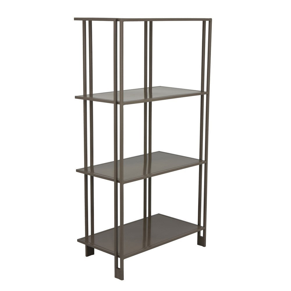 Bush Plant Display Stand, Modern 4 Tier Gray Metal Finish, 38 Inch