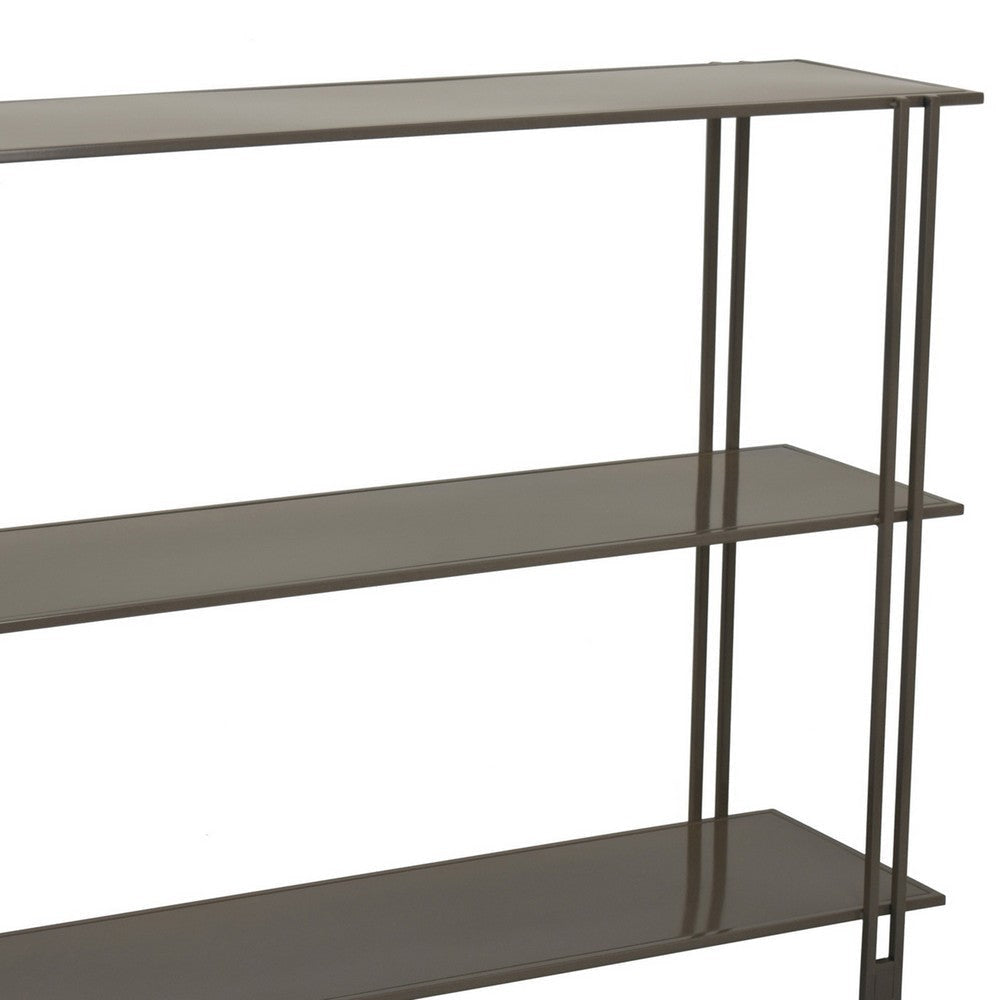 Bush Plant Display Stand Modern 3 Tier Gray Metal Finish 32 Inch