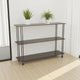 Bush Plant Display Stand, Modern 3 Tier Gray Metal Finish, 32 Inch