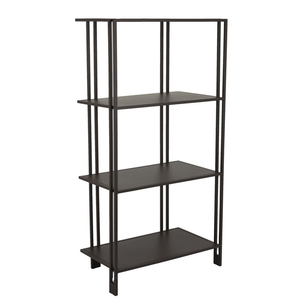 Bush Plant Display Stand, Modern 4 Tier Brown Metal Finish, 38 Inch