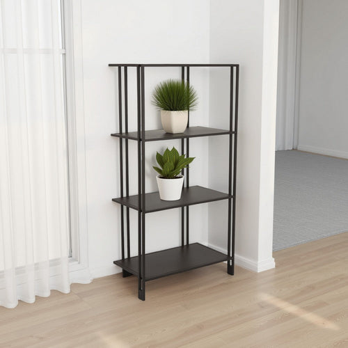 Bush Plant Display Stand, Modern 4 Tier Brown Metal Finish, 38 Inch
