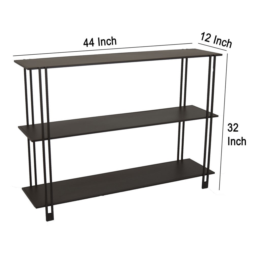 Bush Plant Display Stand Modern 3 Tier Brown Metal Finish 32 Inch