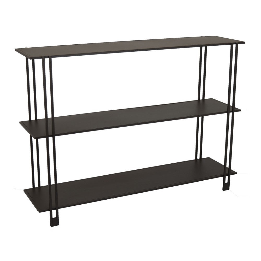 Bush Plant Display Stand, Modern 3 Tier Brown Metal Finish, 32 Inch